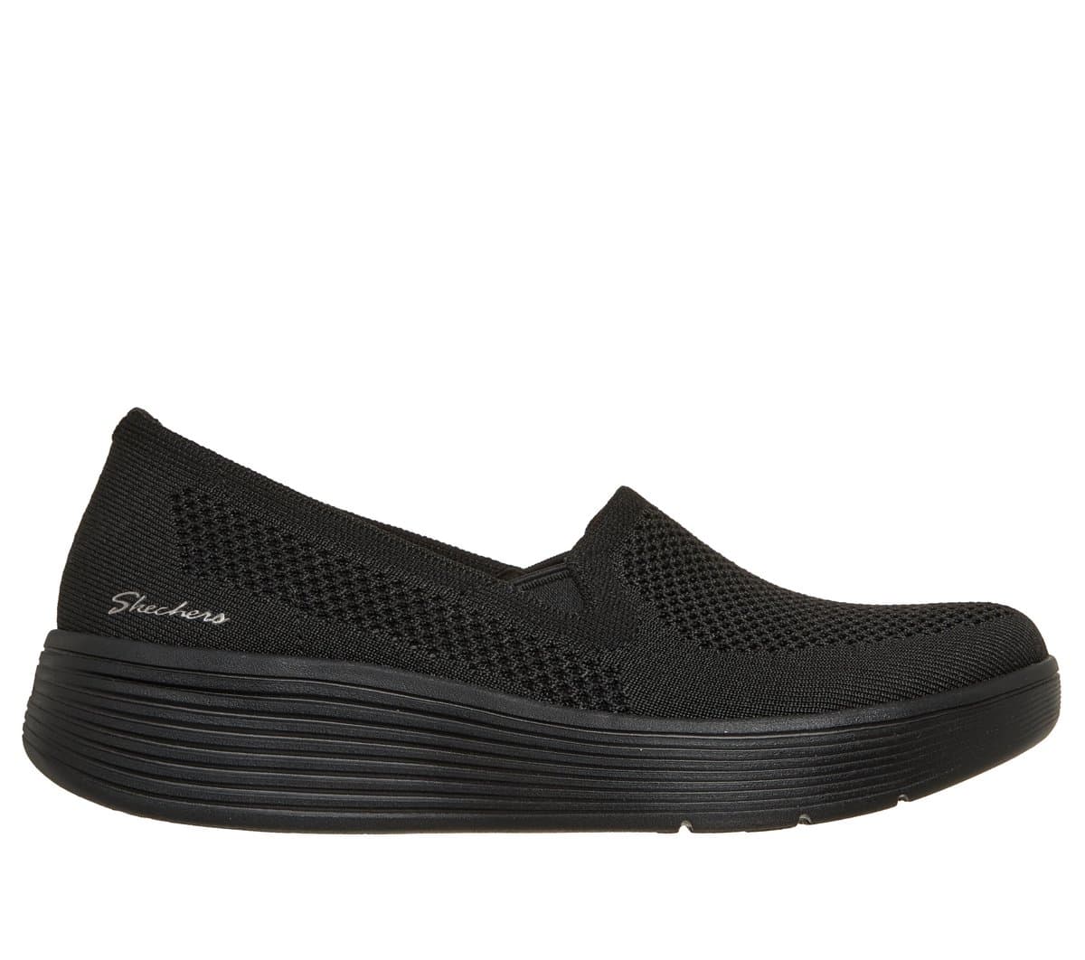 Skechers Damen Relaxed Fit: Arch Fit Laguna - Adore Her Slip-On Shoes in Schwarz, Größe 35, Vegan, Waschmaschinenfest