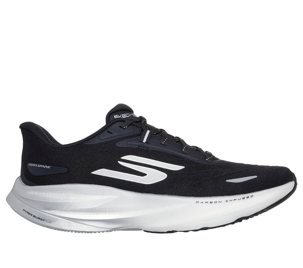 Skechers Herren Aero Spark Sneaker in Schwarz/Weiss, Größe 43, Vegan, In der Maschine waschbar , Arch Fit , Hyper Burst