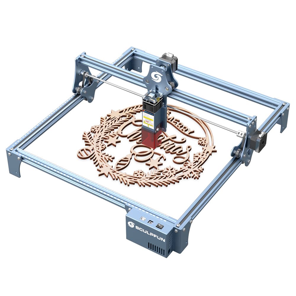 SCULPFUN S9 Pro 10 W Dual-Lasergravierer, 0,06 mm hohe Präzision, 15 mm Holz, 10 mm Acrylschneiden, 400 x 410 mm (15,7 x 16,2 Zoll)