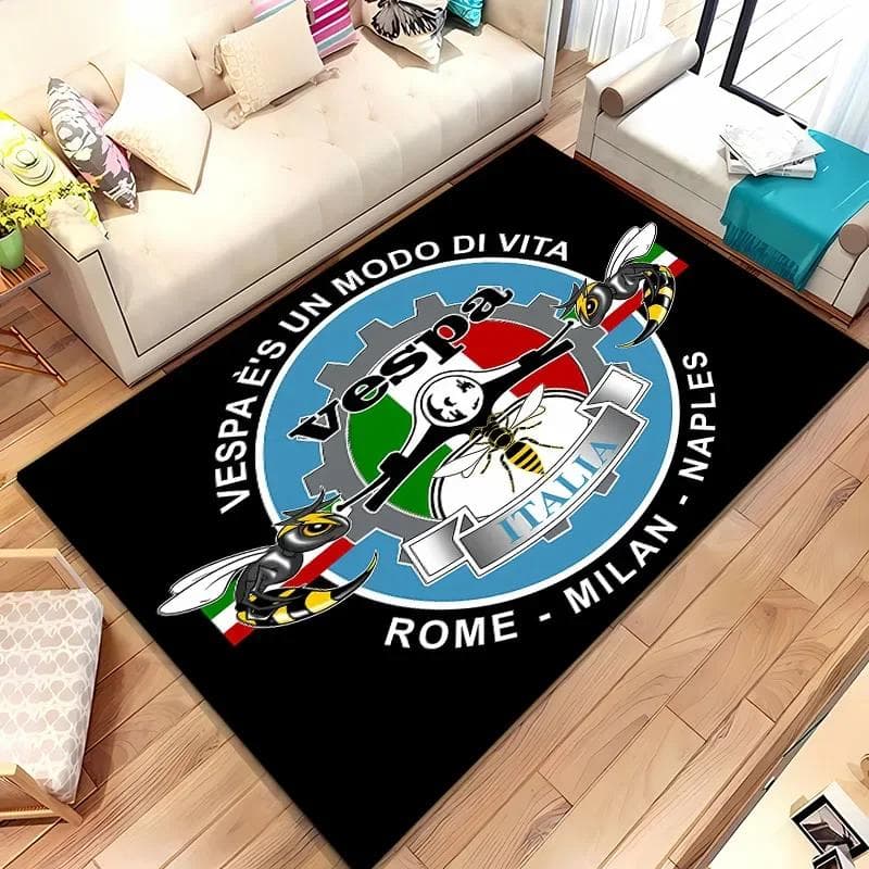 V-Vespa Moto Modern Mode Teppich für Wohnzimmer Schlafzimmer Sofa Bereich Teppiche Küchentür Rutschfeste Bodenmatten Alfombra Geburtstagsgeschenk