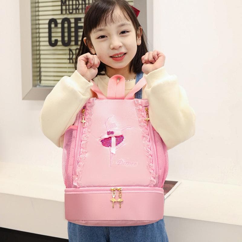 Kinder Mädchen Ballett Tanz Aufbewahrungsrucksack Latein Ballett Tasche Tanzendes Mädchen Muster Spitzenkante Ballerina Tanztasche Schulrucksack