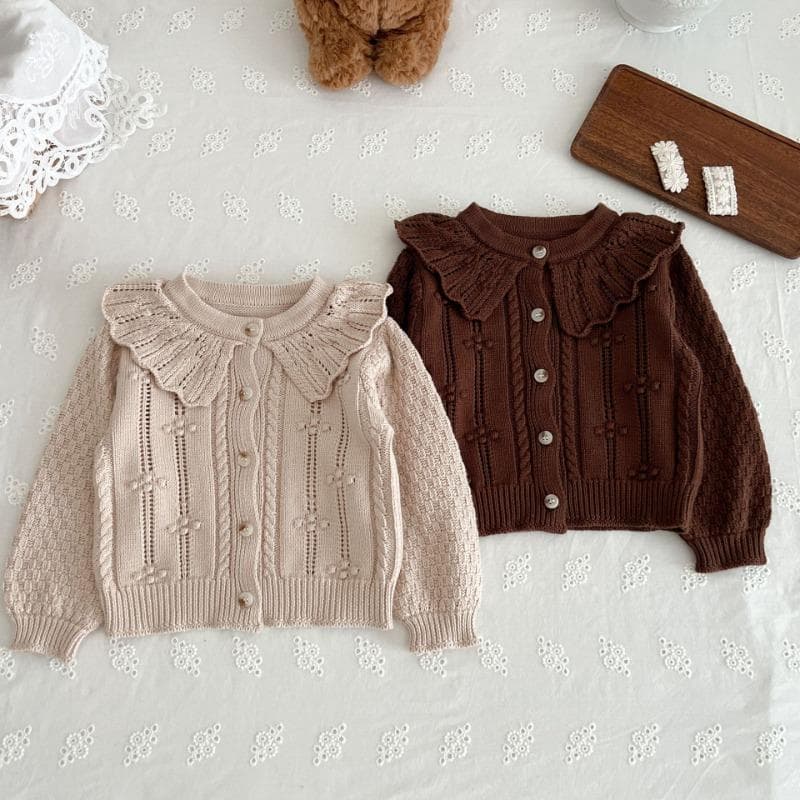 Herbst Mädchen Baby Pullover Baumwolle Garn Puppe Hals Strickjacke Baumwolle Garn Vielseitig Modische Kinder Mantel 90cm