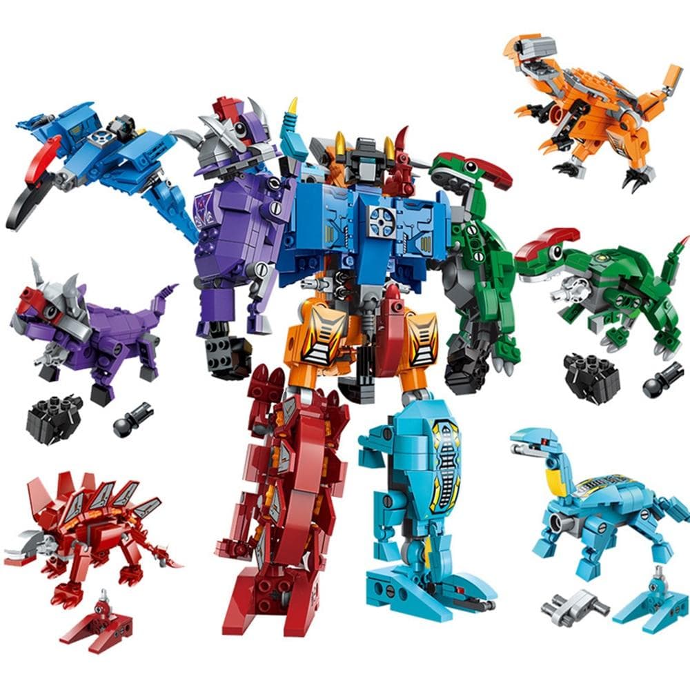 553 Stücke Pädagogische Bausteine ​​Spielzeug Für Kinder Jungen 6 Jahre DIY Geburtstagsgeschenk 1414 Dinosaurier 6 IN 1 Roboter Modell Kleine