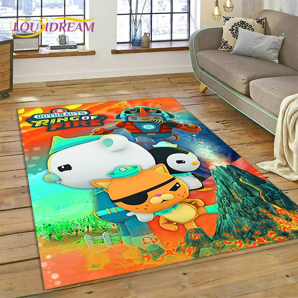 3D Cartoon Die Oktonauten Barnacles Bereichsteppich, Teppich für Wohnzimmer Schlafzimmer Sofa Fußmatte Dekoration, Kinder Rutschfeste Bodenmatte