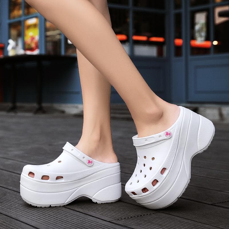 Superhohe Sandalen Sommer Damen Hausschuhe Plateausandalen Outdoor Dicke Sohle Strandpantoffeln Flip Flops Gartenschuhe 35-43 cm rosa