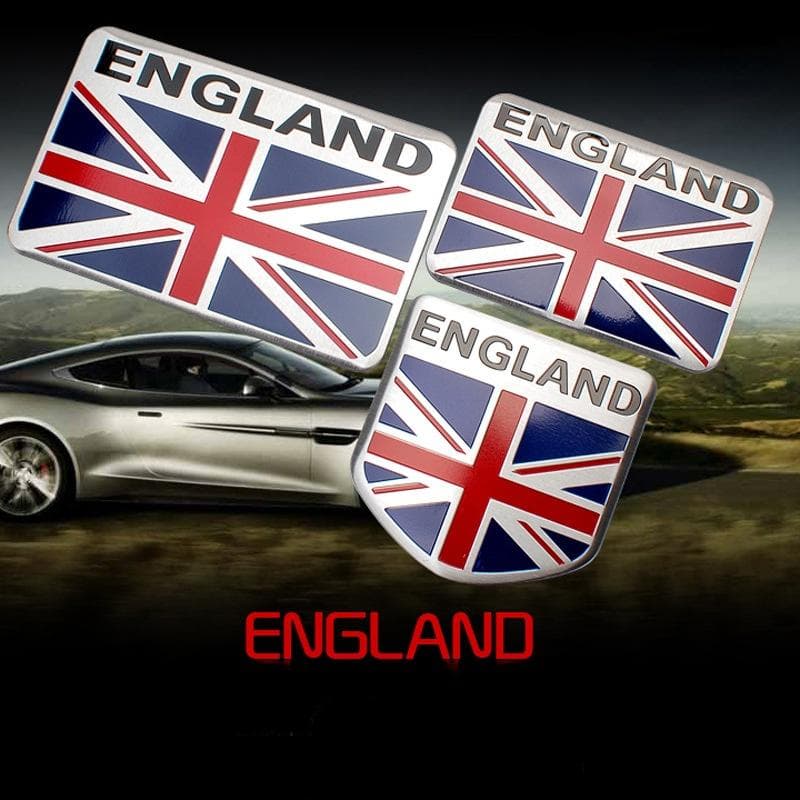 Aluminium England Flagge Schild Auto Emblem Abzeichen Aufkleber Autoaufkleber für LKW-Styling Außenzubehör