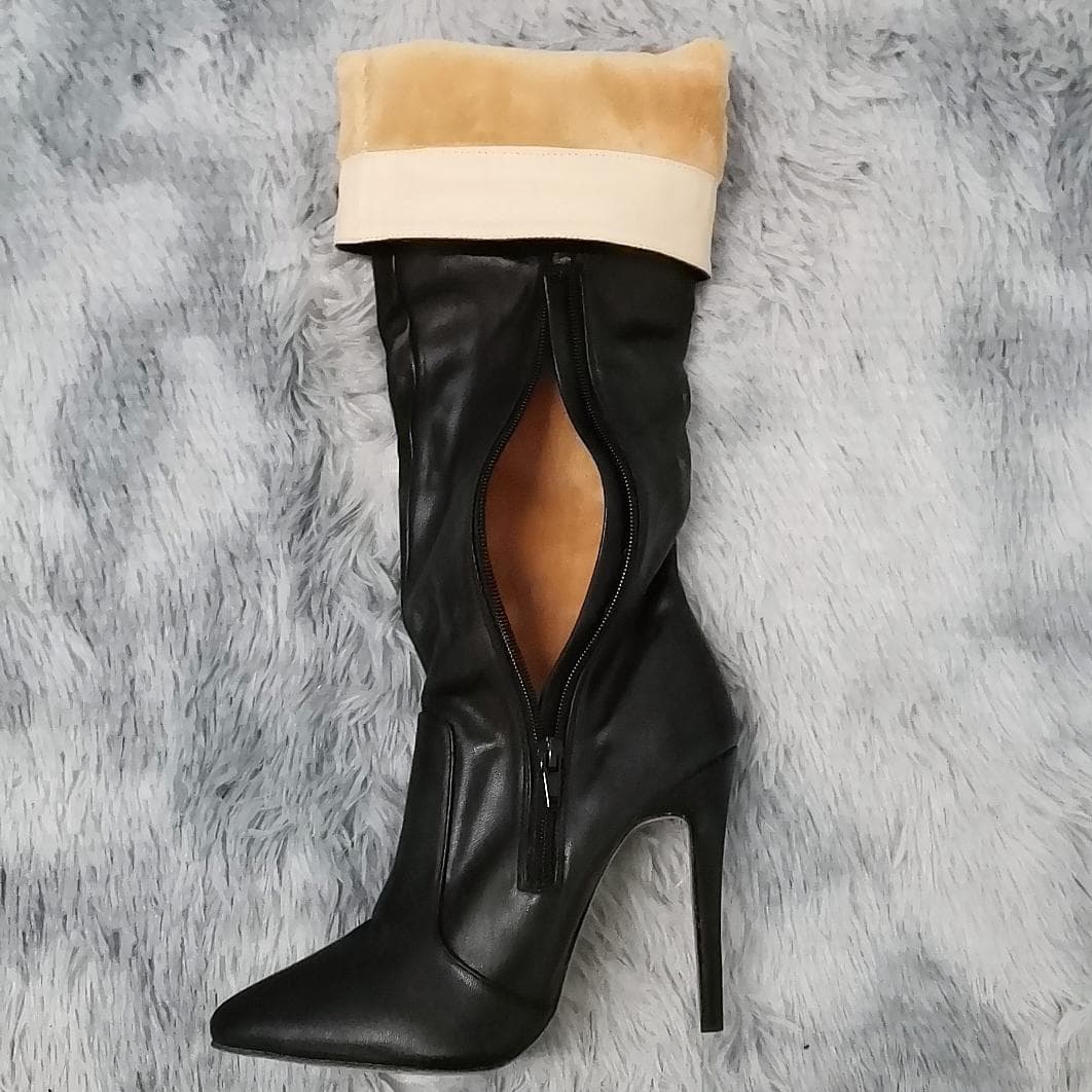Winter Overknee Damen Stiefel Leder Sexy High Heels Slip on Schuhe Spitze Zehen Frau Lang cm orange