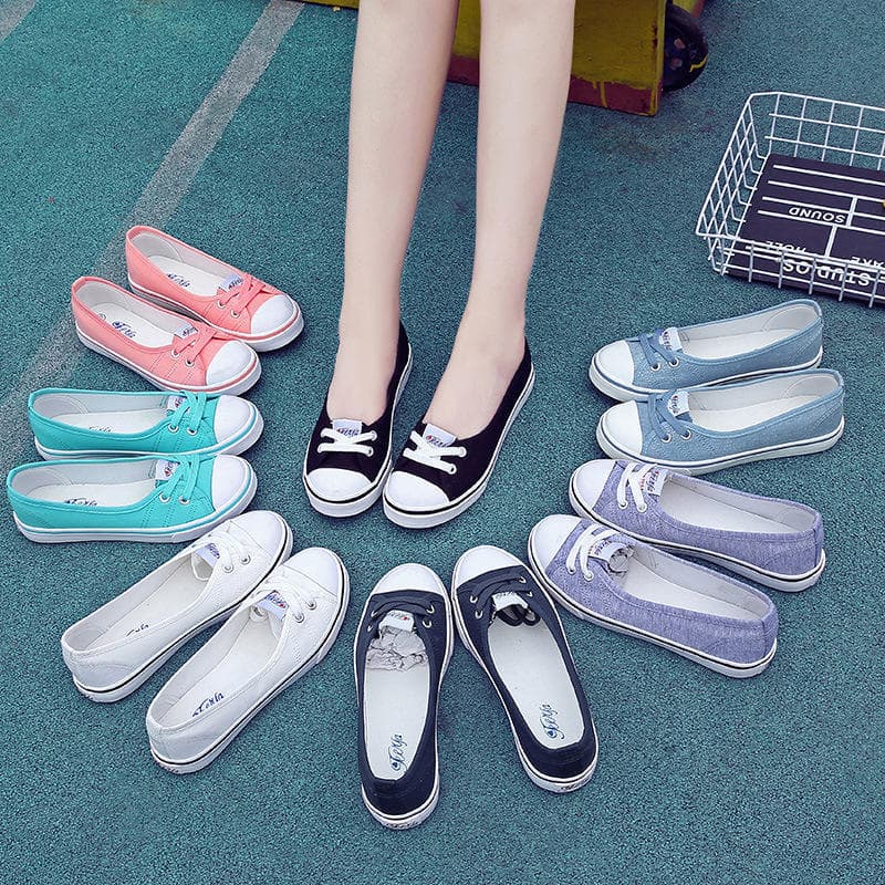 Sommer Flacher Mund Segeltuchschuhe Große Damenschuhe Koreanische Version von Freizeitschuhen Faule Schuhe Flacher Boden Ein Steigbügel Damen