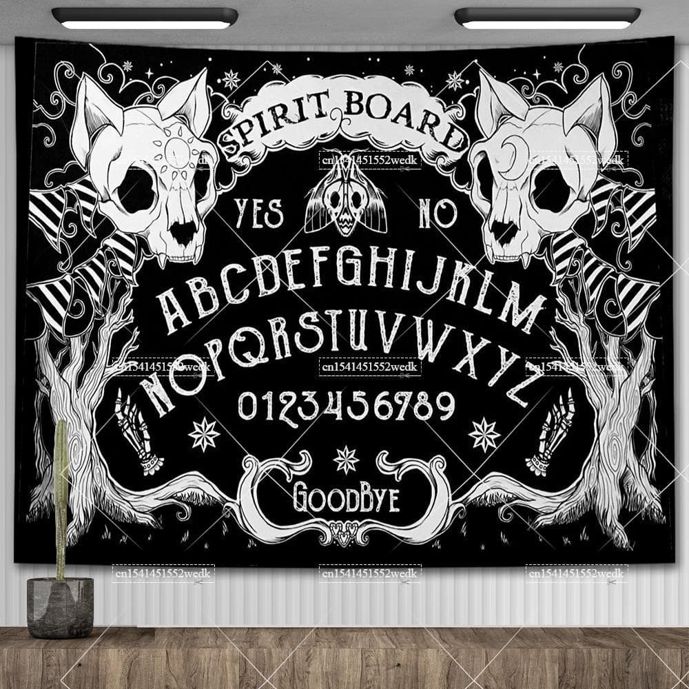 Ouija Board Wandteppich Mandala Gothic Baphomet Okkulter Wandteppich Ästhetische Raumdeko Hexerei Astrologie Tarot Tischdecken