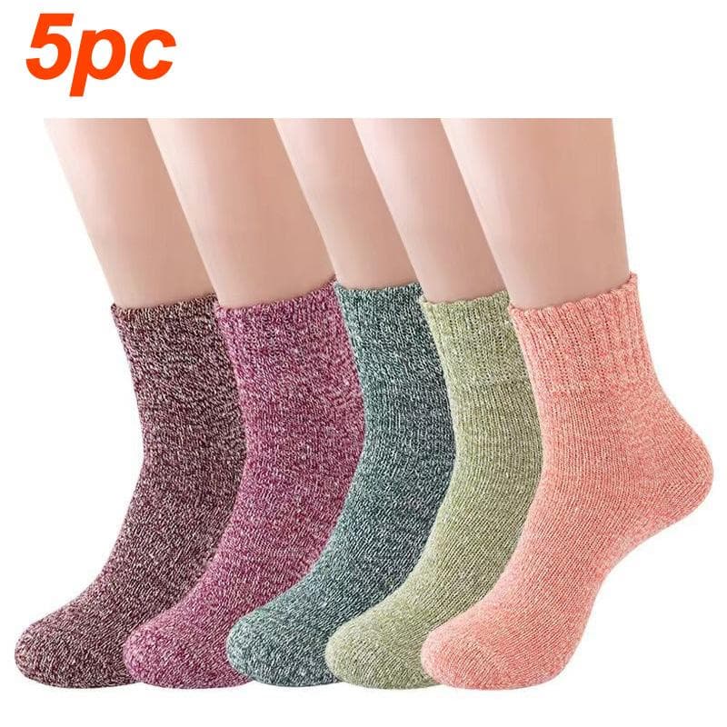 5 Paar dicke Damensocken aus Wolle, thermisch, warm, stricken, nordische Damensocken für den Winter cm