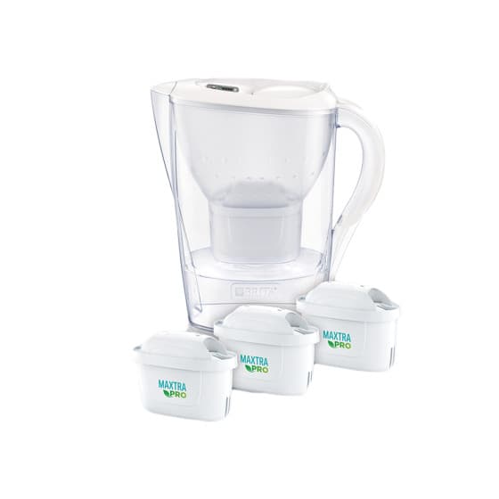 Wasserfilterkanne BRITA Marella Cool White, 2,4 l + 3 Wasserfilter BRITA Maxtra+
