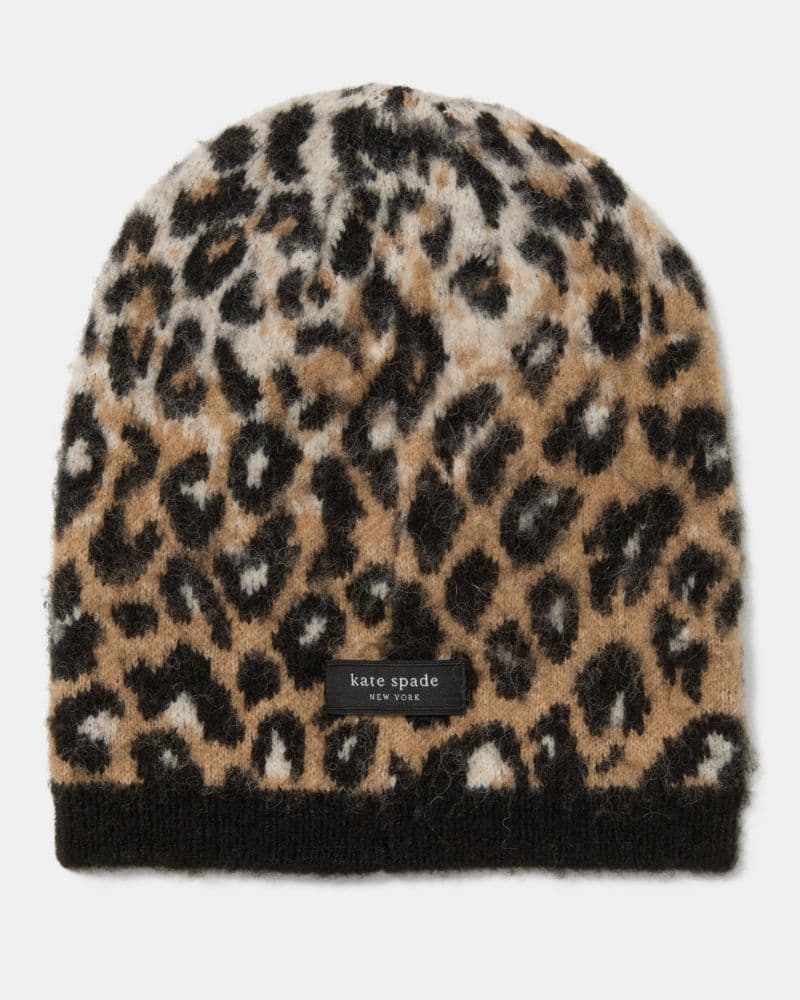 Kate Spade | Women's Women's Downtown Leopard - Beanie in Natural/White