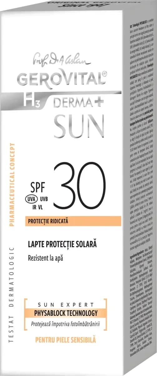 Gerovital H3 Derma+ Sun Sonnenschutzmilch SPF 30, 150 ml, Farmec