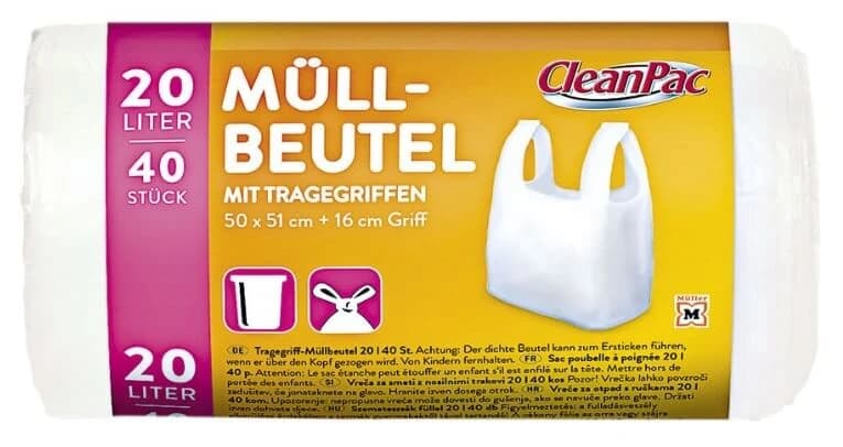 CleanPac, Beutel für Kosmetikabfälle, 20l, 40 Stück