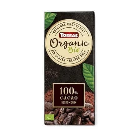 Bio-Bitterschokolade mit 100% Kakaoanteil, 100 g, Torras