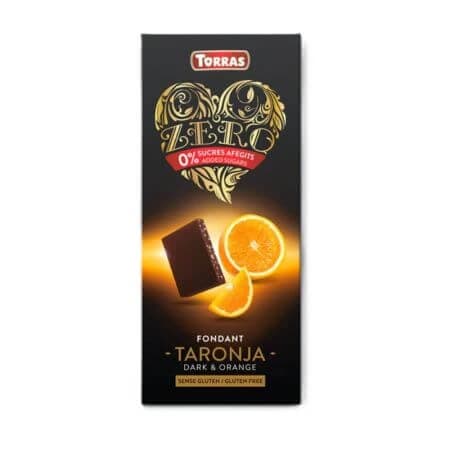 Dunkle Schokolade mit Orange Zero, 125 g, Torras