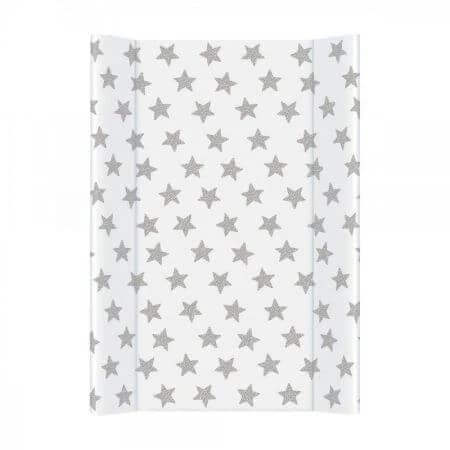 Wickeltisch mit Einlage und offener Platte, 50x70 cm, graue Sterne, Ceba Baby