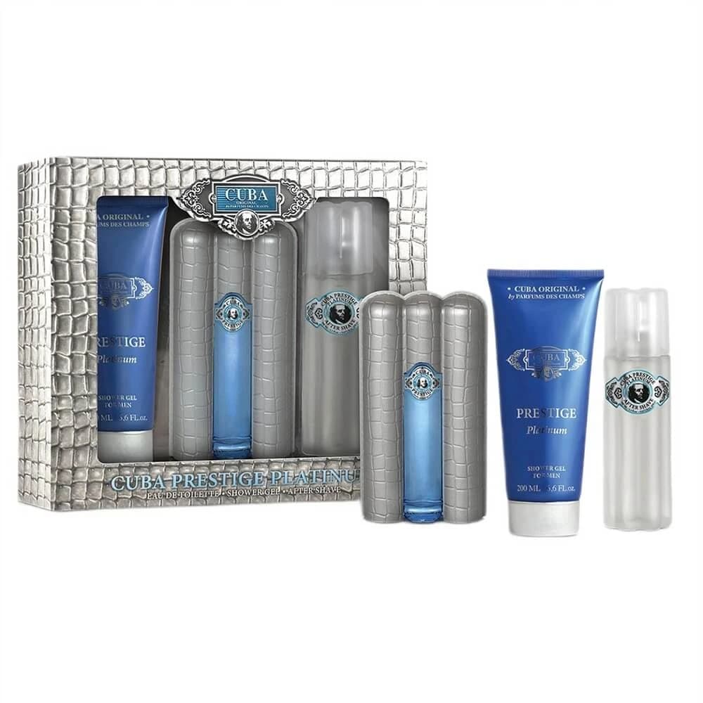 Cuba Original Cuba Prestige Platinum Set Eau de Toilette 90 ml + Duschgel 200 ml + Aftershave 100 ml