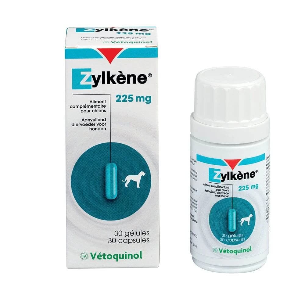 Vetoquinol Zylkène Ergänzungsfuttermittel mit entspannender Wirkung 225mg Mittelgroßer Hund 30 Kapseln