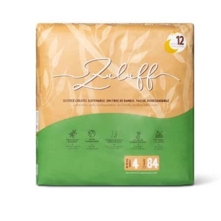 Bambus-Windeln, Größe 4, 10-15kg, 84 Stück, Zuluff