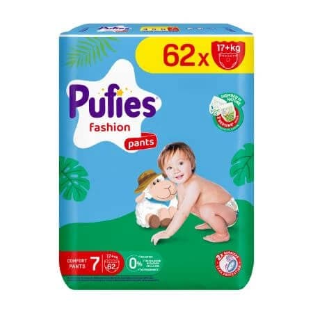Windelhose Fashion, Nr. 7, 17+ Kg, 62 Stück, Pufies