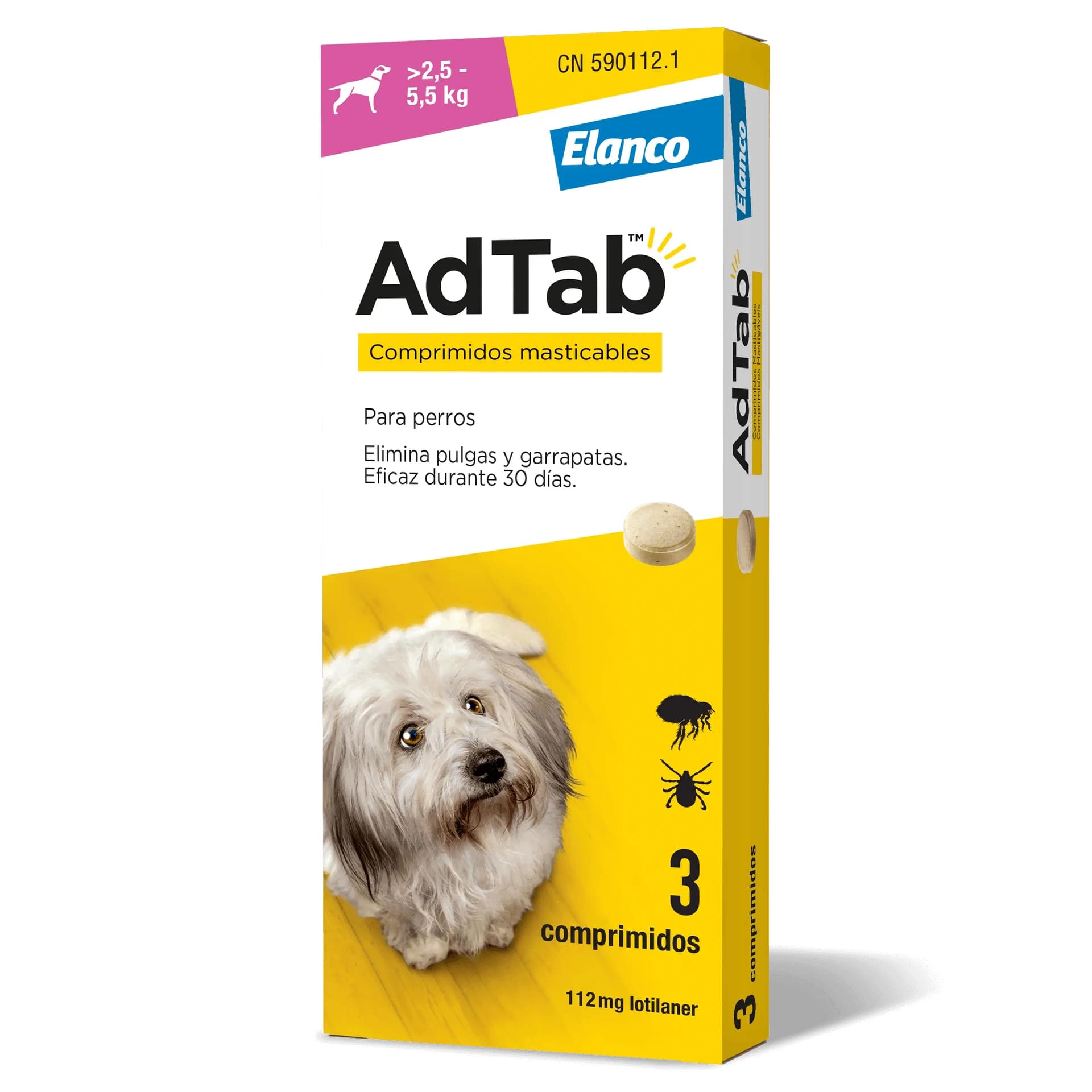 AdTab 112Mg Kautabletten Hunde 2,5-5,5Kg, 3Cpd