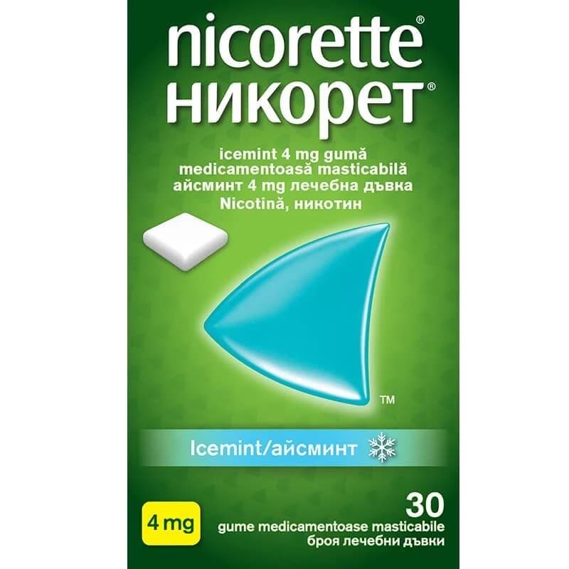 Nicorette IceMint Kaugummi, 30 Stück, Mcneil