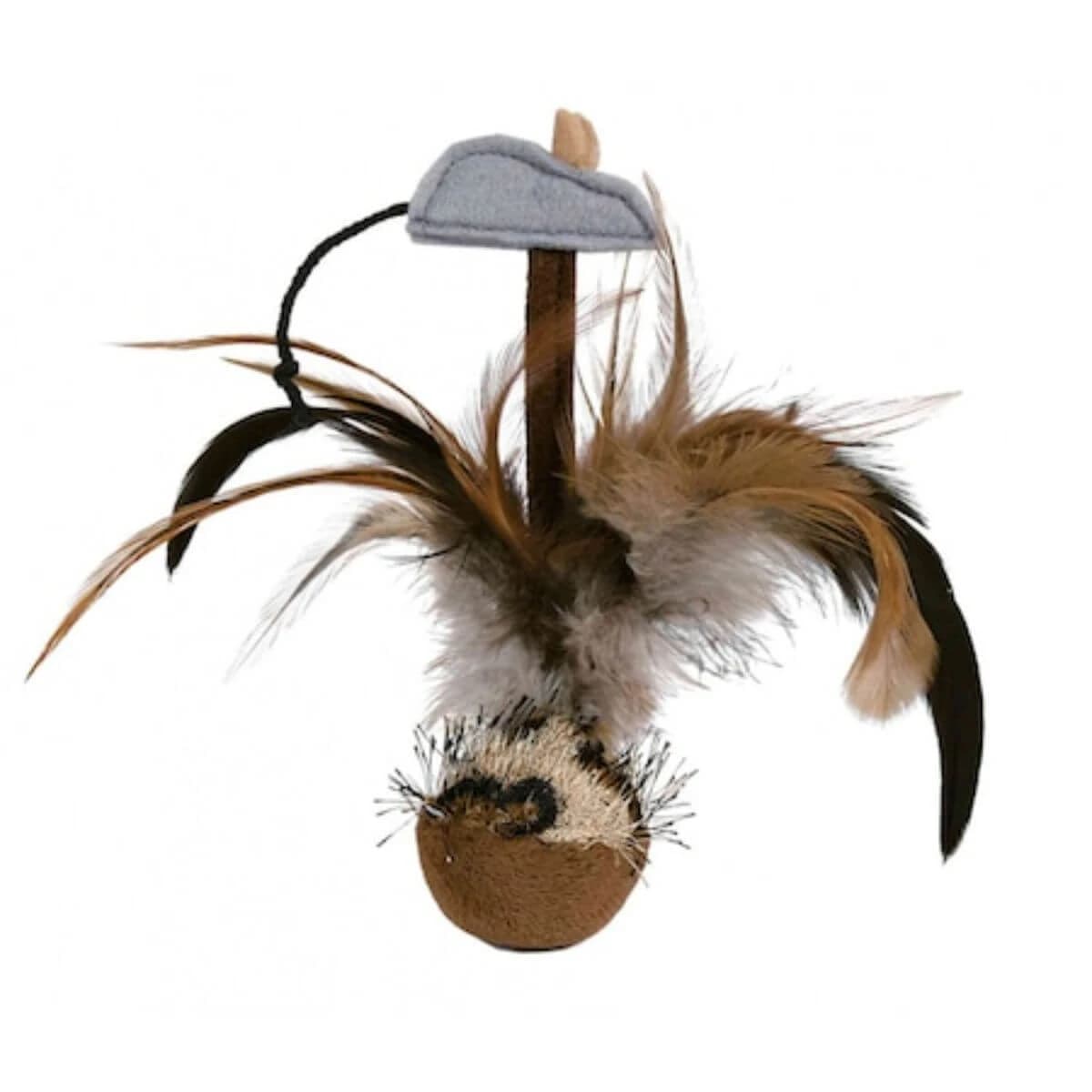 Trixie, Ball mit Federn und Maus, Spielzeug, Katzen, Plüsch, multicolor, 15cm