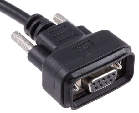 RS PRO GTC Sealed Serielles Kabel / D-Sub, 9-polig Buchse / Nicht abgeschlossen Buchse, 2 m Polyvinylchlorid, Schwarz,