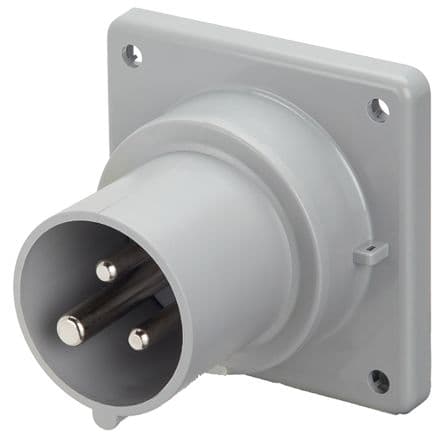 Scame Optima Leistungssteckverbinder Blau 2P+PE, 230V, Frontplattenmontage Gerade IP44 16A