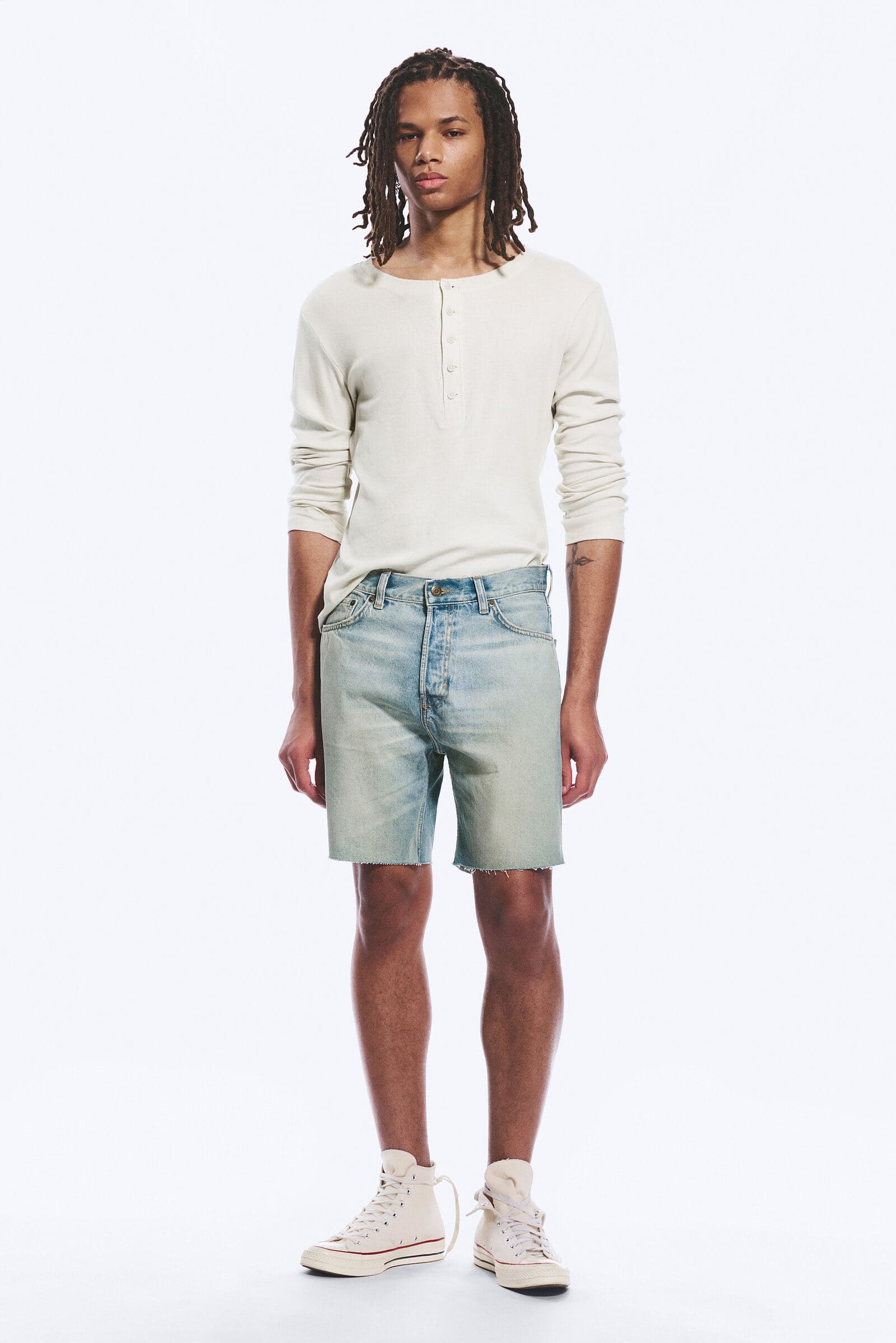 Space - Relaxte, mittellange Denim-Shorts