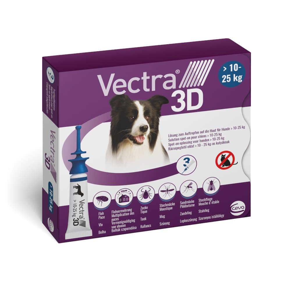 Vectra 3D für Hunde von 10 bis 25 kg - 3 Pipetten x 3,6 ml