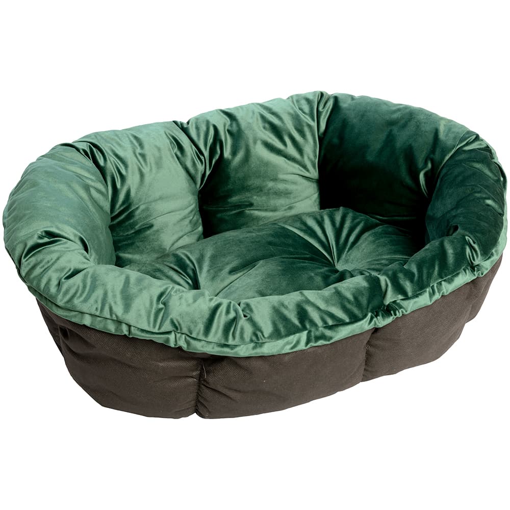 Überzug Samt grün für Ferplast Korb Siesta Deluxe (ohne Korb) - Größe 6: L 73 x B 55 x H 27 cm