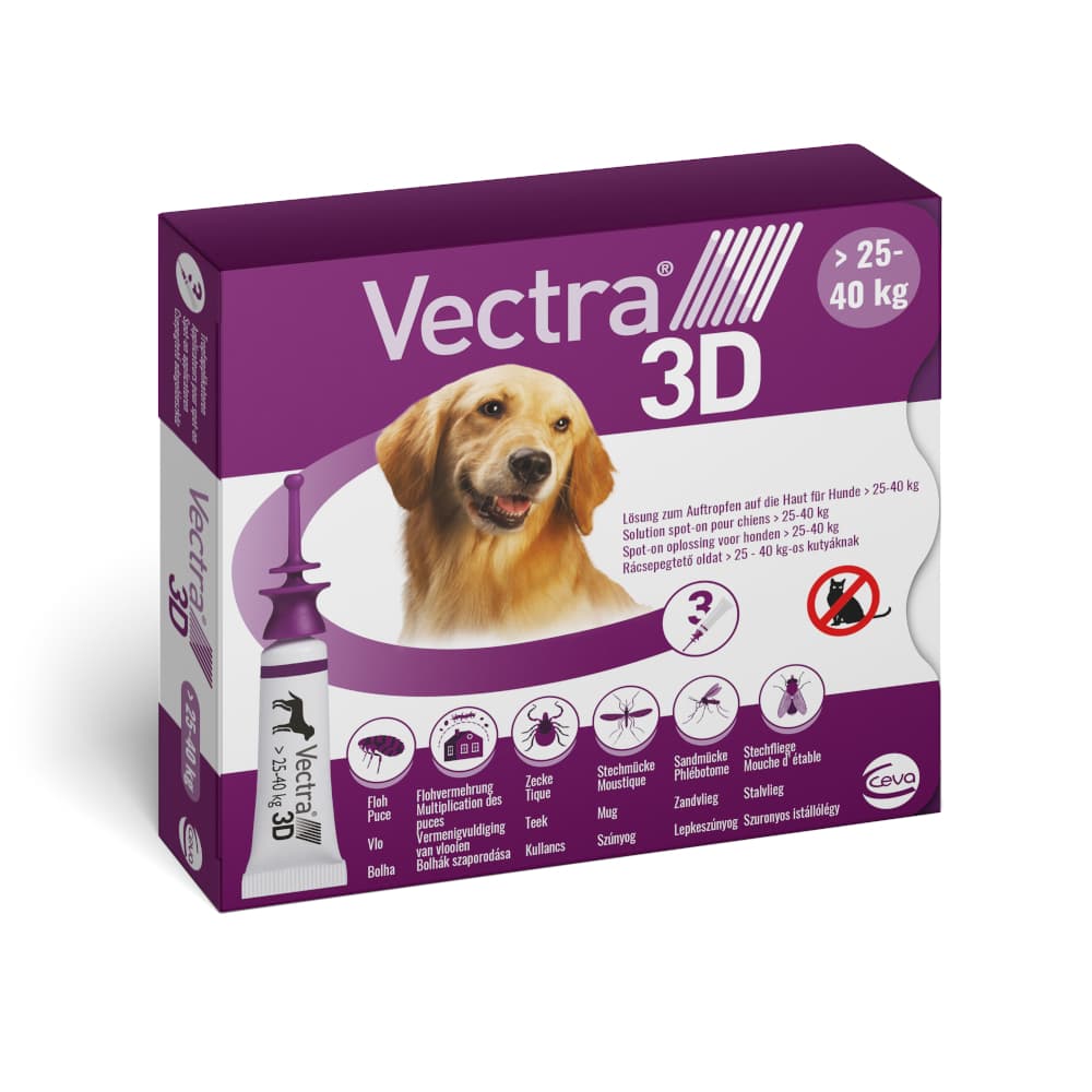 Vectra 3D für Hunde von 25 bis 40 kg - 3 Pipetten x 4,7 ml