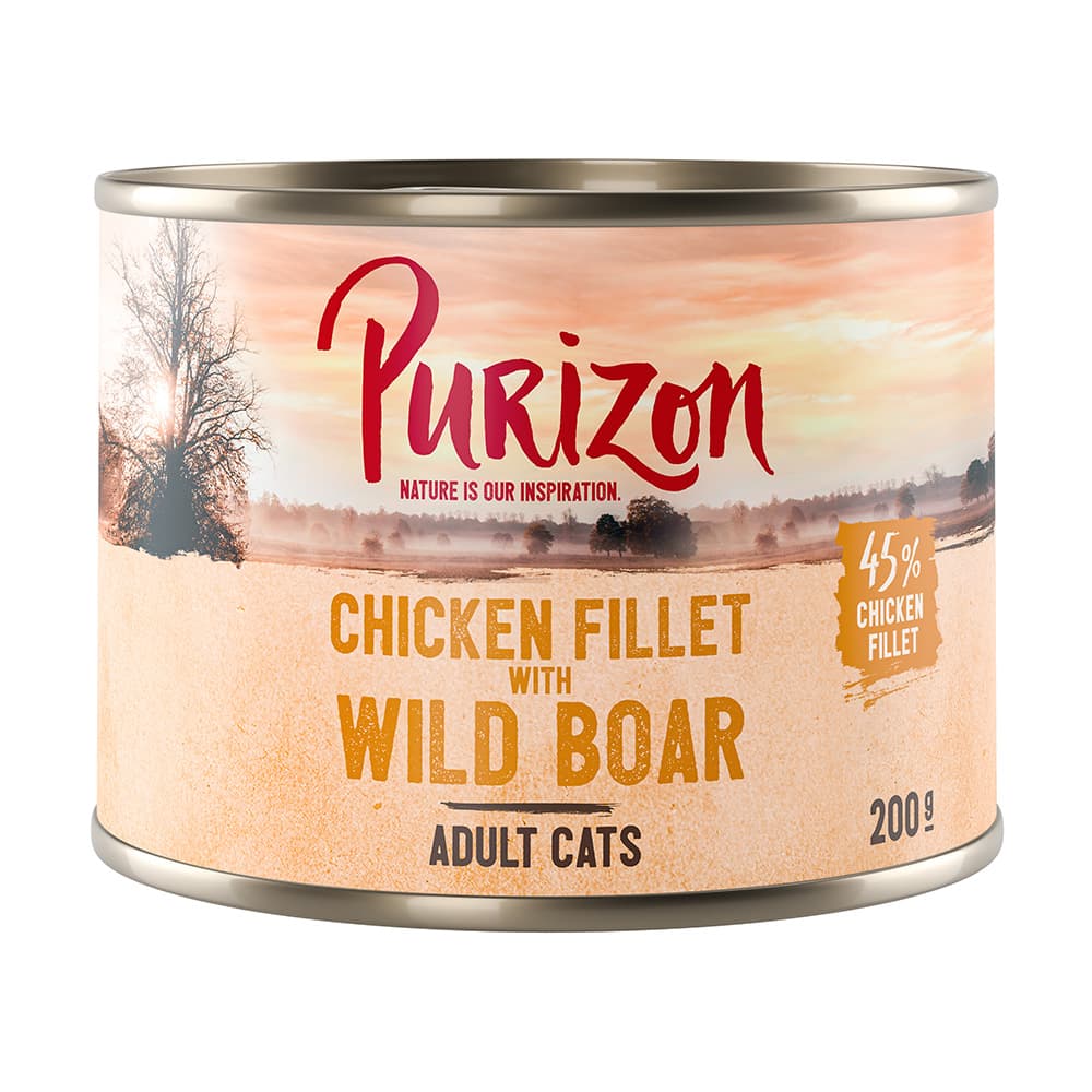 Purizon Original 24 x 200 g - getreidefrei - Adult: Hühnerfilet mit Wildschwein