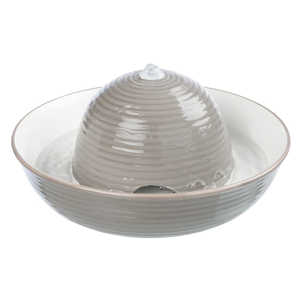 Trixie Keramik Trinkbrunnen Vital Flow - Trinkbrunnen Vital Flow 1,5 l, grau / weiß