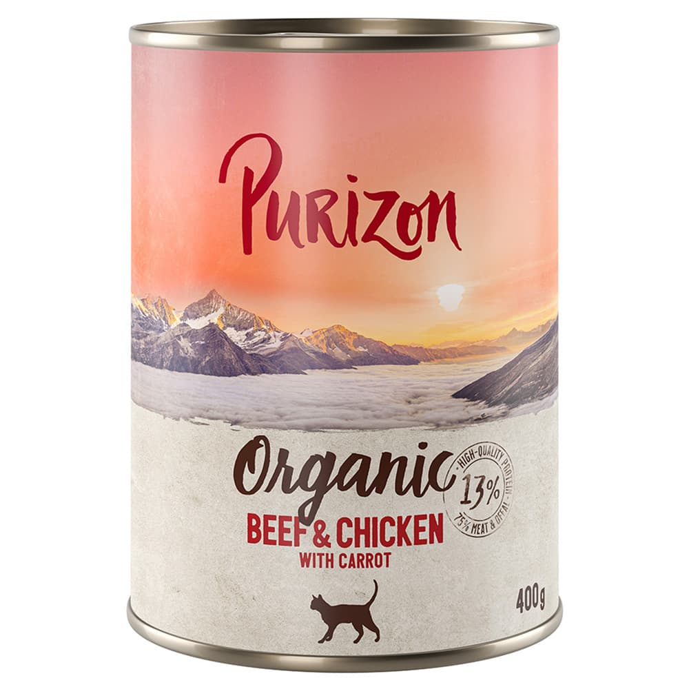 Purizon Organic 6 x 400 g - Bio Rind und Bio Huhn mit Karotte