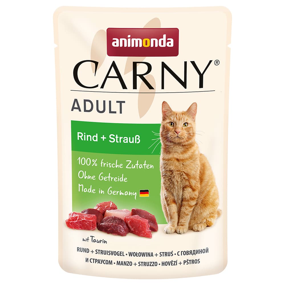 animonda Carny Pouch 12 x 85 g - Rind & Strauß