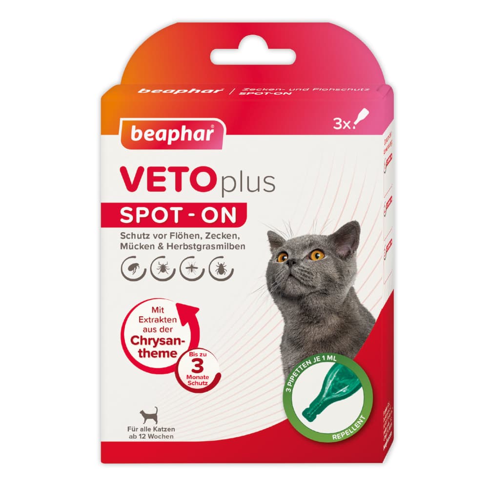 beaphar VETOplus SPOT-ON für Katzen - Sparpaket: 6 Pipetten x 1 ml
