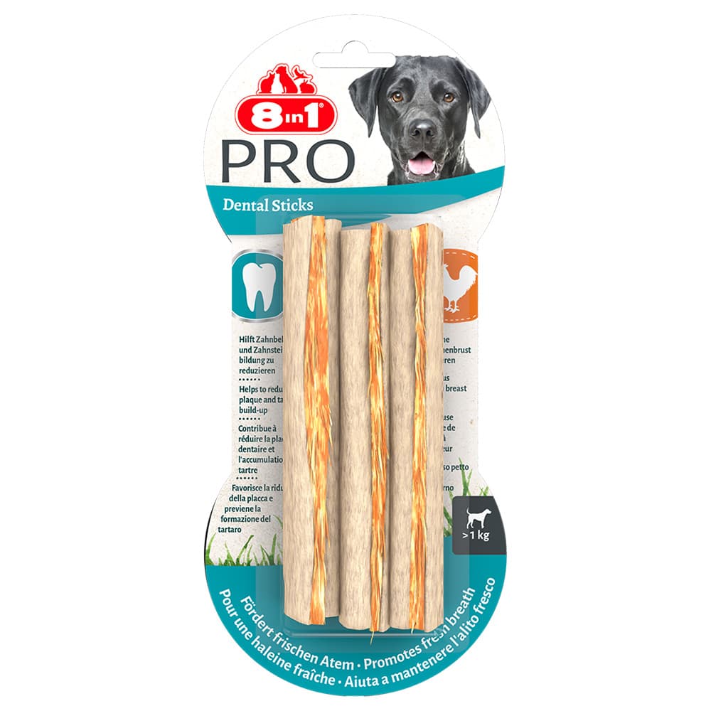 8in1 Pro Dental Kausticks Huhn - Sparpaket: 6 x 75 g (18 Stück)