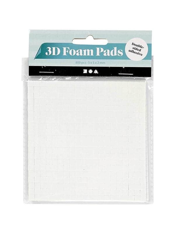 Creativ Company 3D Foam Pads White 5x5x2mm 2 Sheets