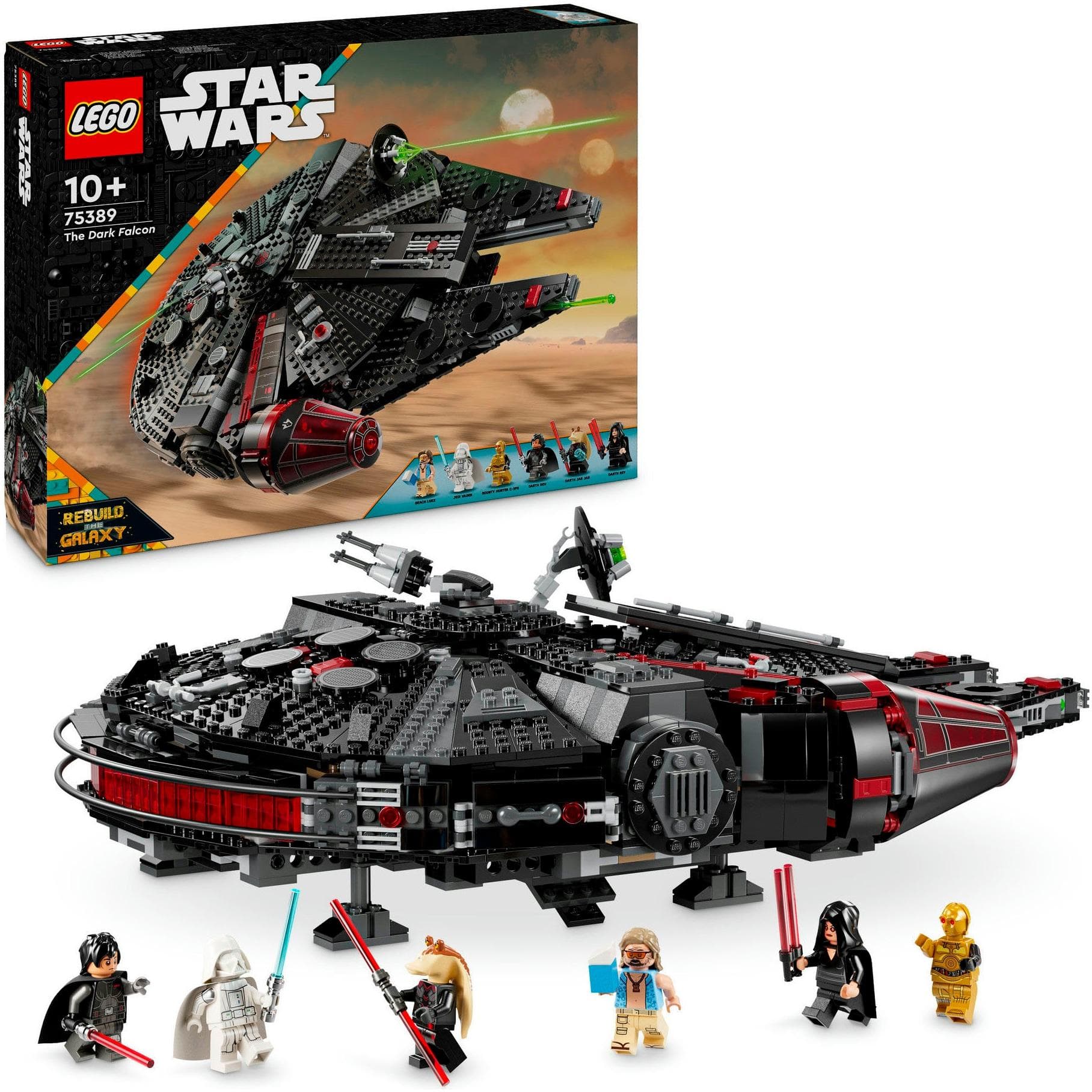 Konstruktionsspielsteine LEGO "Dunkler Millennium Falke (75389), LEGO Star Wars ™", bunt, Spielbausteine, Kinder, Kunststoff,