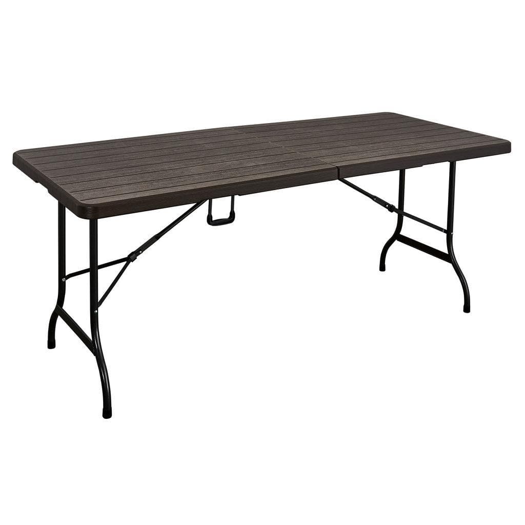 Gardenson , Braun , Metall, Kunststoff , rechteckig , 75x72x180 cm , Gartenmöbel, Gartentische, Klapptische Garten