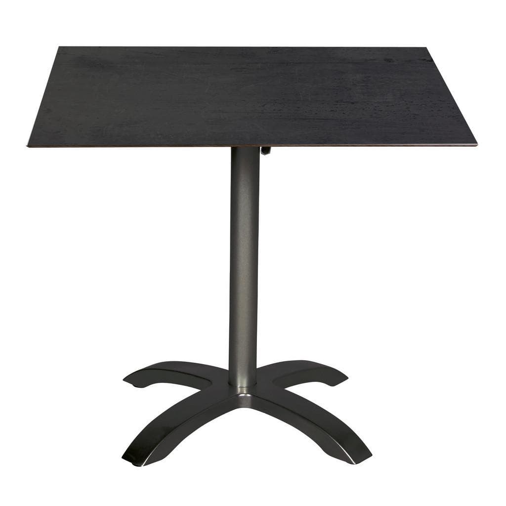 Gardenson , Anthrazit , Metall, Holzwerkstoff , Betonoptik , quadratisch , 80x72x80 cm , gastro- und objekttauglich, klappbar, wetterbeständig,