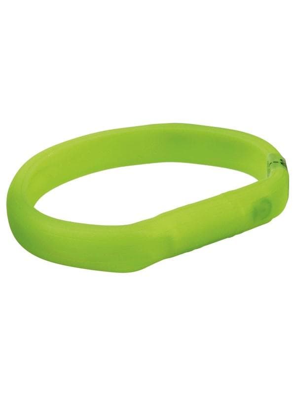 Trixie Flash Light Band USB Adjustable LED Safety Collar Green Size: L-XL 70cm/18mm
