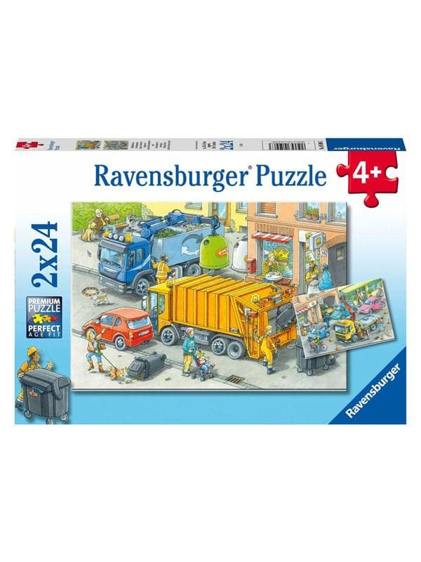 Ravensburger Jigsaw puzzle Garbage truck and Tow truck 2x24 pc Boden