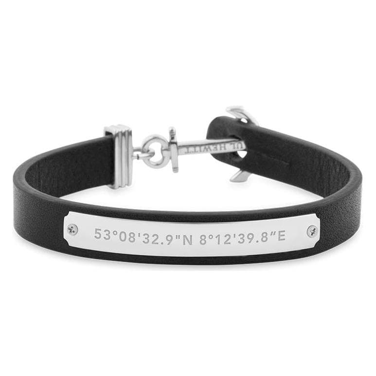 Paul Hewitt, Armschmuck, Armband Signum Collection Edelstahl Schwarz, (18 cm, Edelstahl, Leder)