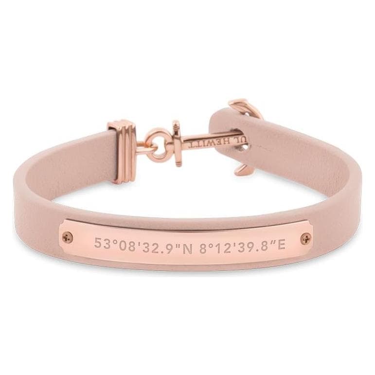 Paul Hewitt, Armschmuck, Signum Koordinaten Rose Gold Nude, (17 cm, Edelstahl, Leder)
