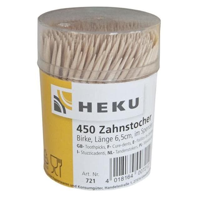Heku, Einweggeschirr, Zahnstocher 450 Stk. 6,5cm (450x)