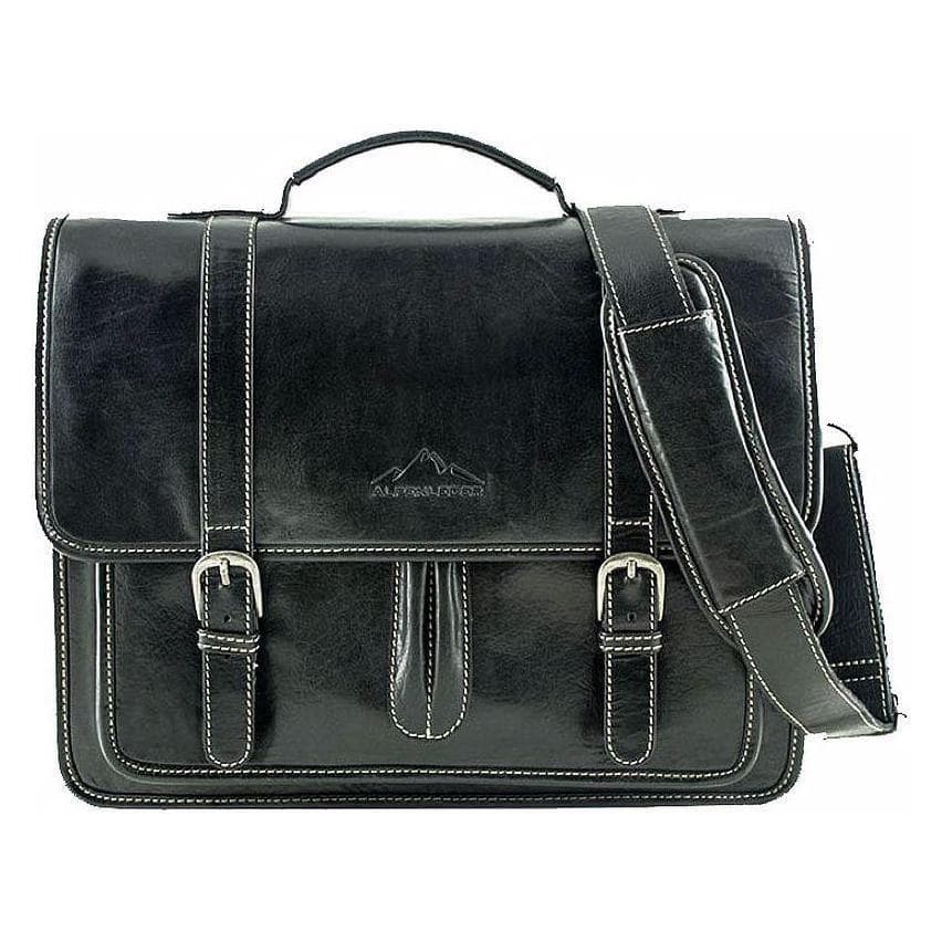 Alpenleder Notebooktasche Ohio Ebenholz 15 (15", Universal), Notebooktasche, Schwarz